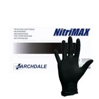 Перчатки смотровые нитриловые плотные NitriMax 787 черные (50 пар, S)