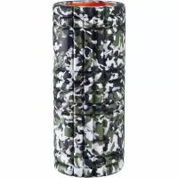 STARFIT Ролик массажный FA-508 EVA/PP, низкая жесткость, 33x14 cм, зеленый камуфляж/оранжевый УТ-00019054