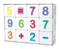 Кубики "Школа дошколят. Весёлая арифметика", 12 штук