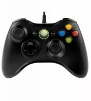 Джойстик проводной Controller для PC Xbox 360 (Black) (Черный)