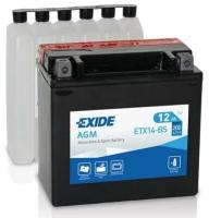 Аккумулятор Мото Exide 12Ач прямая полярность ETX14-BS