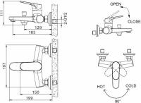 Смеситель Bravat Eler F6191238CP-01-RUS для ванны с душем