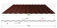 Профнастил коричневый оцинкованный RAL 8017 С-8