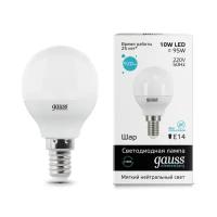 Светодиодная лампа Gauss 53120 LED Elementary Globe 10W E14 4100K шарик