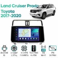 Штатная магнитола Wide Media для Toyota Land Cruiser Prado 2017-2020 / Android 10, 10 дюймов, 4/64GB, 8 ядер, TDA7388, DSP