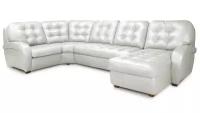 Угловой диван с оттоманкой Соло Galaxy White