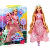 Игровой набор с куклой Barbie Принцесса с волшебными волосами и аксессуарами Mattel