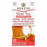 Hyleys Tea, Slim Tea, Малиновый вкус, 25 чайных пакетиков в фольгированных пакетиках, 1,32 унции (37,5 г)