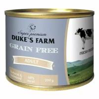 Влажный корм Duke's Farm Grain Fee беззерновой с говядиной клюквой и шпинатом для собак 200 г х 24 шт