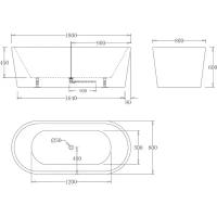 Акриловая ванна BelBagno 180х80 (BB71-1800-W0)