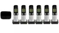 Радиотелефон с отдельной базой Panasonic KX-TGA681RUB чёрный ( 6 трубок в комплекте)