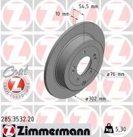 Тормозной диск ZIMMERMANN 285 3532 20 полный задний мост