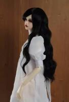 Dollmore 8-9 Junsa HT Wig L Black (Парик черный длинный с чёлкой размер 20-23 см для кукол Доллмор / Пуллип)