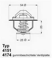 Термостат (с прокладкой) CITROEN: JUMPER 94-02, JUMPER 02- FIAT: DUCATO 94-02, DUCATO 02- IVECO: Daily II 99- PEUGEOT: BOXER 01-, BOXER 94-02, BOX, 417482D WAHLER 4174.82D