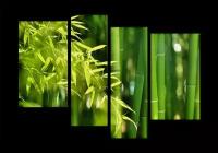 Модульная картина на холсте | Diva Kartina | Природа. Зеленый бамбук | 160X114 см