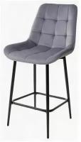 Полубарный стул хофман, цвет H-14 Серый, велюр / черный каркас