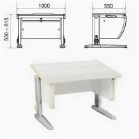Стол-парта регулируемый "дэми" СУТ.43, 1000х550х530-815 мм, серый каркас, пластик бежевый, рамух белый (комплект)