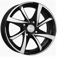 Литые колесные диски КиК (K&K) Игуана 7x17 5x114.3 ET35 D60.1 Чёрный глянцевый с полированной лицевой частью (75689)