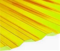Санекс поликарбонат профилированный 0,8мм 1150х2000мм желтый прозрачный шифер / SUNNEX поликарбонат гофрированный профнастил пластиковый 0,8мм 2000х11