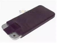 Кожаный чехол с язычком VIP BOX для iPhone 5 Vintage фиолетовый