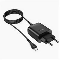 HOCO HC-32521 C72Q/ Сетевое ЗУ + Кабель Micro 1m/ QC 3.0/ 1 USB/ Выход: 5V_9V_12V, 18W/ Black