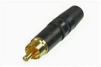 Neutrik Rean NYS373-0 кабельный разъем RCA корпус черный хром, золоченые контакты,черная маркировочн