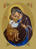 Освященная икона на дереве ручной работы - Жировицкая икона божьей матери, 15х20х1,8 см, арт Ид3464