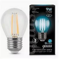 Светодиодная лампа Gauss 105802209 LED Filament Globe E27 9W 4100K шарик