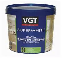 Краска Интерьерная, Моющаяся VGT Superwhite ВД-АК-1180 2.5кг Матовая