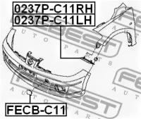 Кронштейн переднего бампера левый, 0237PC11LH FEBEST 0237P-C11LH