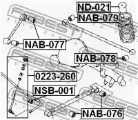 Сайленблок заднего поперечного рычага, NAB078 FEBEST NAB-078