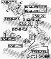 рычаг подвески, 0725GVJBR FEBEST 0725-GVJBR