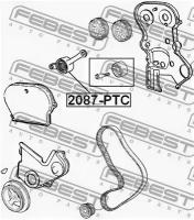 ролик натяжной приводного ремня, 2087PTC FEBEST 2087-PTC