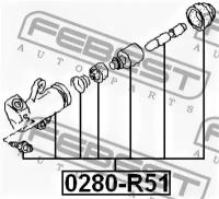 цилиндр сцепления рабочий FEBEST 0280R51