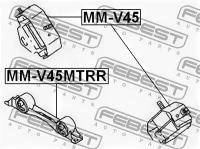 подушка двиг.задн. Mitsubishi Pajero V14W-V55W 91, MMV45MTRR FEBEST MM-V45MTRR