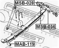 Втулка задней рессоры, MSB036 FEBEST MSB-036