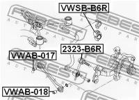 Стойка заднего стабилизатора, 2323B6R FEBEST 2323-B6R