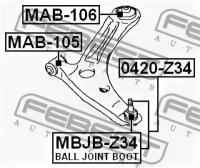 С/блок переднего рычага передний, MAB105 FEBEST MAB-105