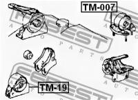 Опора двигателя задняя, TM007 FEBEST TM-007