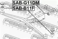 Сайленблок подушки дифференц. Subaru Impreza 00-, SABB11F FEBEST SAB-B11F