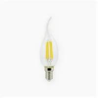 Светодиодная лампа Ecola candle LED Premium 7,0W 220V E14 4000K 360° filament прозр. нитевидная свеча на ветру 125х37 N4UV70ELC