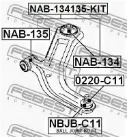 С/блок переднего рычага задний, NAB134 FEBEST NAB-134