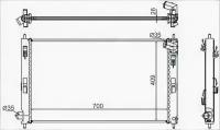 Радиатор MITSUBISHI LANCER 1.5/1.8/2.0/2.0D 07-/ASX 10-/OUTLANDER XL/CITROEN C-CROSSER/PEUGEOT 4007, MC008807 Sat MC0088-07