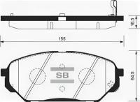 Колодки тормозные передние Sangsin Brake SP1203