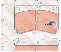 Колодки тормозные дисковые передн MAZDA: 121 II 90-96, 323 C IV 89-94, 323 C V 94-98, 323 F IV 89-94, 323 F V 94-98, 323 F VI 98-01, 323 P V 96-, 323 TRW GDB1024