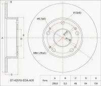 Диск тормозной задний HO Accord 2.0-2.4, CL7/9, 02-, ST42510SDAA00 Sat ST-42510-SDA-A00