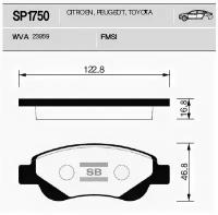 колодки дисковые передние Citroen C1, Peugeot107, Toyota Aygo 1.0 / 1.4HDi 05 Sangsin Brake SP1750