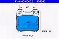 Колодки тормозные дисковые задн, OPEL: CALIBRA A 2.5 i V6 90-97, VECTRA 1.6 i 16V/1.7 TD/1.8 i 16V/2.0 DTI 16V/2.0 i/2.0 i 16V/2.2 DTI 16V/2.2 i 16V/, 13046040402 ATE 13.0460-4040.2