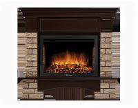 Портал Firelight Forte Wood 25U (угловой) камень коричневый, шпон темный дуб