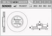 Диск тормозной Sangsin Brake SD5003